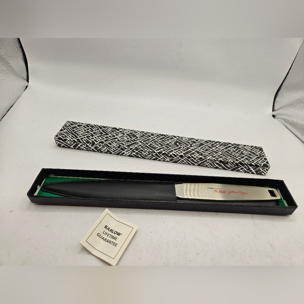 Vintage Bellsouth Yellow Pages Advertising Metal Letter Opener 8" Used Condition
